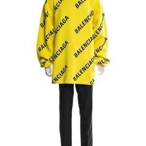 Balenciaga Vibrant Yellow Logo Crewneck Sweater